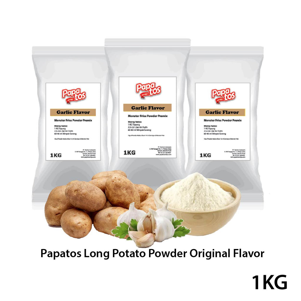 Papatos Long Potato Fries Powder Garlic Flavor